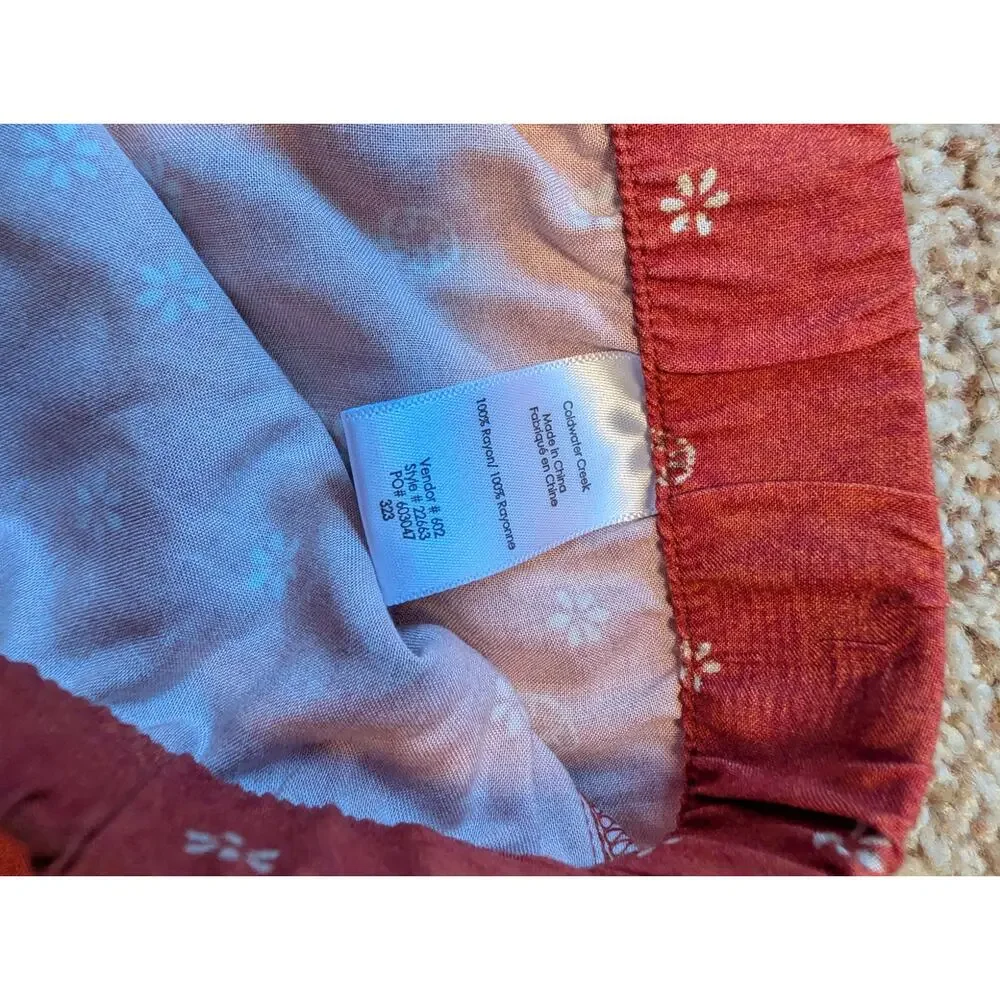 Coldwater Creek PJ Pants 3X Pink Floral Wide Leg Ankle Rayon Drawstring